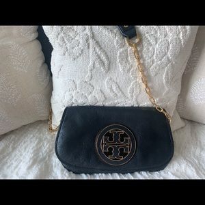 Tory Burch Crossbody Raphael Logo Black Leather